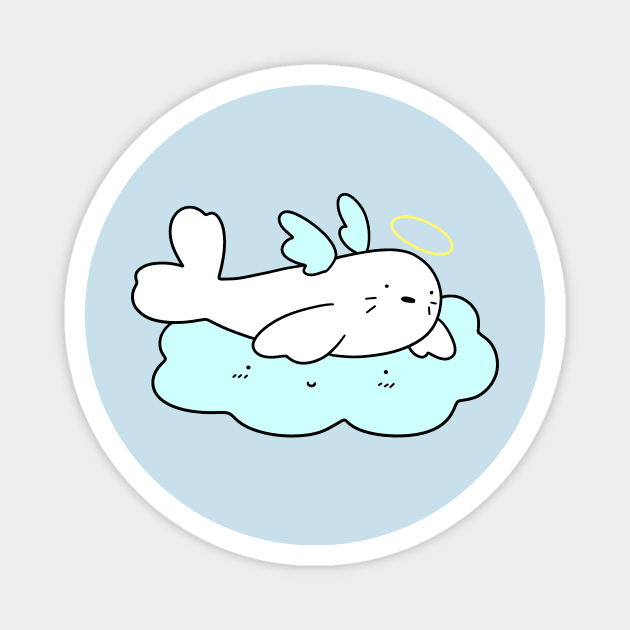 Angel Cloud Harp Seal Magnet by saradaboru